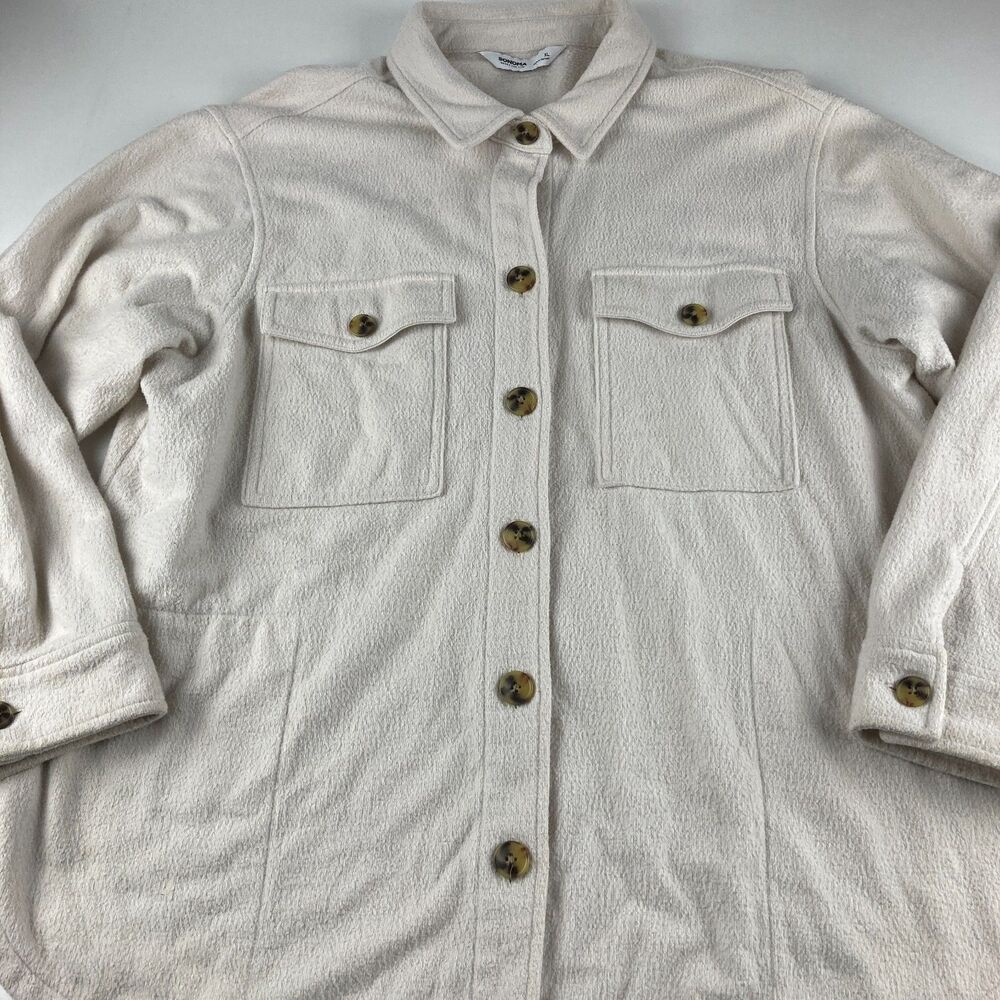 Sonoma Goods For Life Men’s XL Cream Shacket Shirt Jacket Cotton Blend